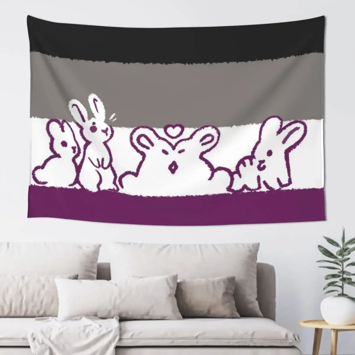 

Ace Flag Bunnies Tapestry Aesthetic Home Decor Room Aesthetic House Decorations Hanging Wall Tapestry