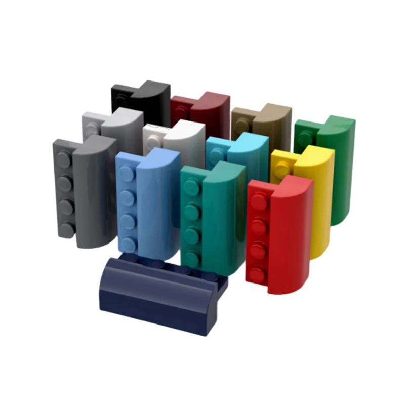 

10pcsMOC compatible with 6081 brick slope bending 2 x 4 x 1 1/3 with curved top compatible with DIY particle children's toys