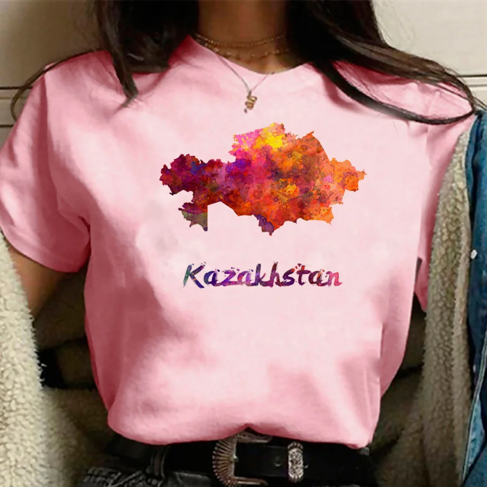 Kazakhstan t shirt women Japanese streetwear t shirt girl harajuku streetwear designer clothes