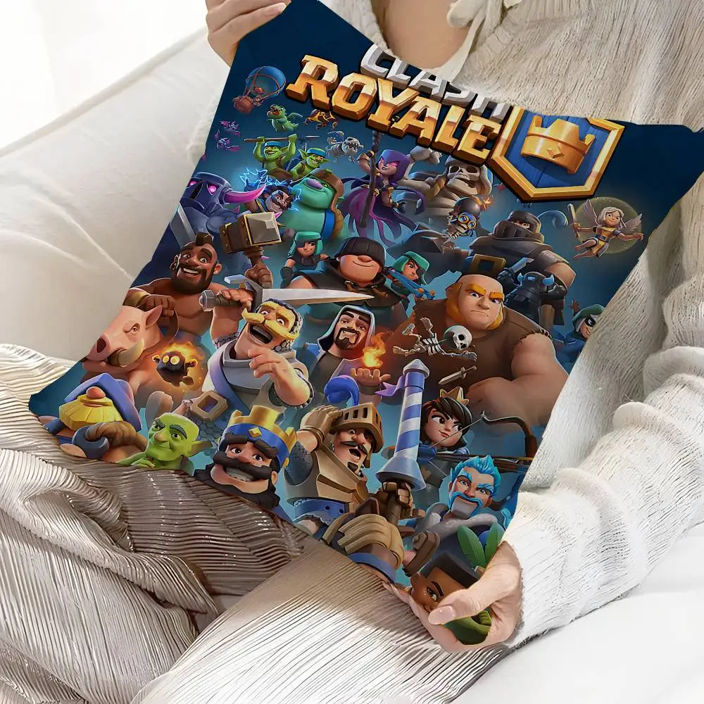 لعبة C-Clash Royale أنيمي غطاء وسادة لغرفة النوم وغرفة المعيشة أريكة غطاء الوسادة الزخرفية