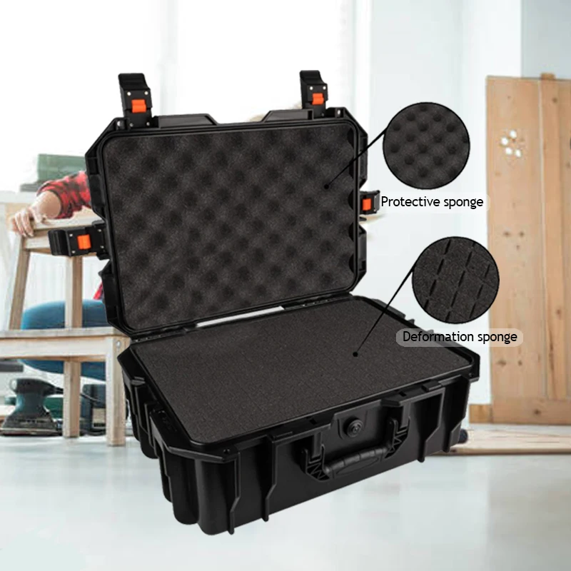 Large Tool Box ABS Waterproof Hard Carry Case Tool Box Big Pelican Hard Case Safety Instrument Toolbox on Wheels Trolley Toolbox