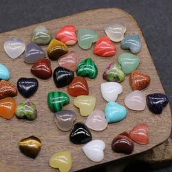 5Pcs/Pack Ring Surface Cabochons 18 Colors Heart Shape Love Ring Face Bare Stone DIY Beads for Making Rings Earrings Size 10mm