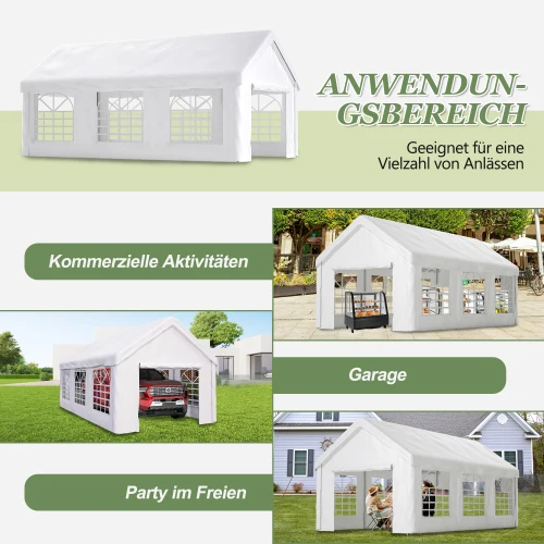 خيمة مرآب كاربورت 3x6 م – خيمة جراج كبيرة مقاومة للشتاء مع باب قابل للطي للسيارة وسيارات الدفع الرباعي والشاحنات – جدران جانبية قابلة للإزالة #6