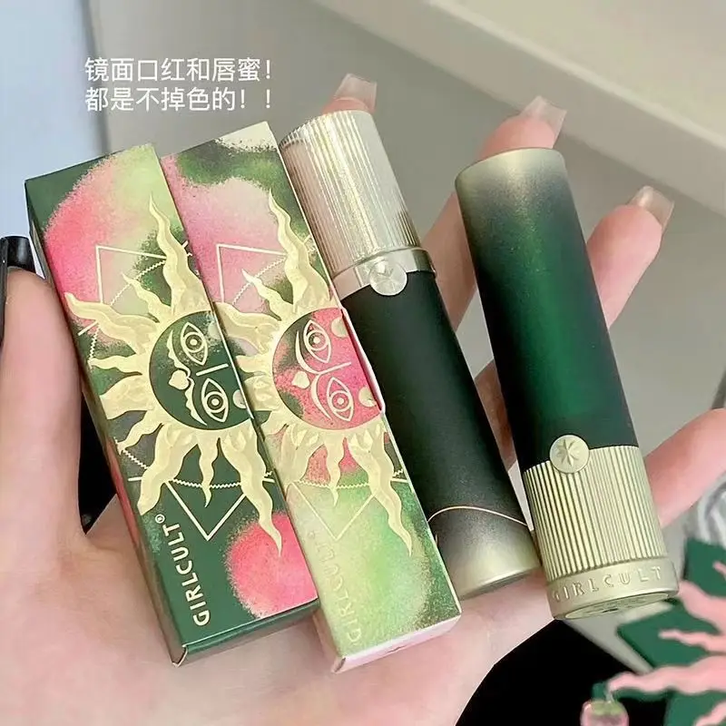 

Зеркальный блеск для губ Girlcult Peach Series с антипригарным покрытием, поляризованная фантастическая губная помада-хамелеон, косметика для макияжа