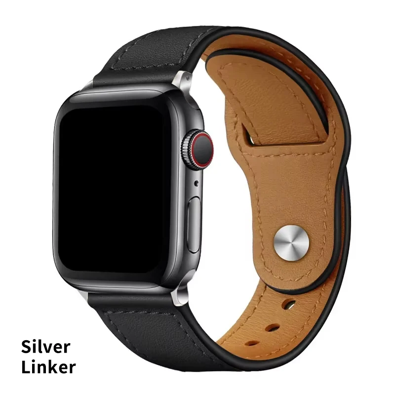 Leather Strap for Apple Watch Band Ultra 49mm 44Mm 40Mm 45Mm 41Mm 42Mm 38Mm Business Armband Iwatch Series 3 5 6 Se 7 8 Bracelet