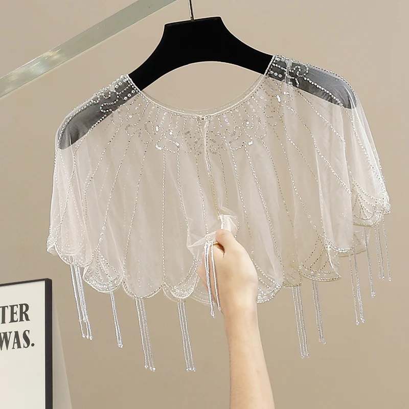 

Faionable Heavy-Beaded Diamond Embedded round Ne Svel Women's irt Design Sense Trendy oulder Pad Top