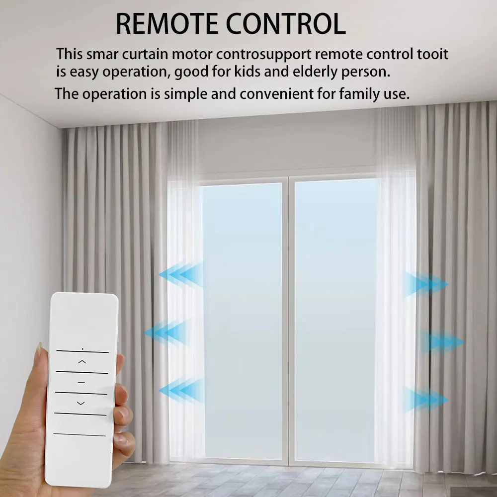 SZMYQ Tuya Smart Home Automatic Zigbee 1.2N.m Curtain Motor with 4800mAh Battery Works with Google Home Alexa for Office Use