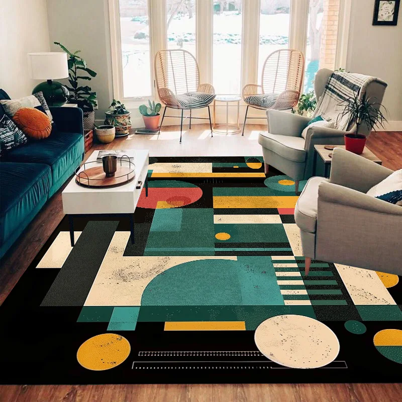 Abstract Geometric Carpet for Living Room Decor Sofa Table Large Area Rugs Bedroom Kitchen Hallway Balcony Anti-slip Floor Mat