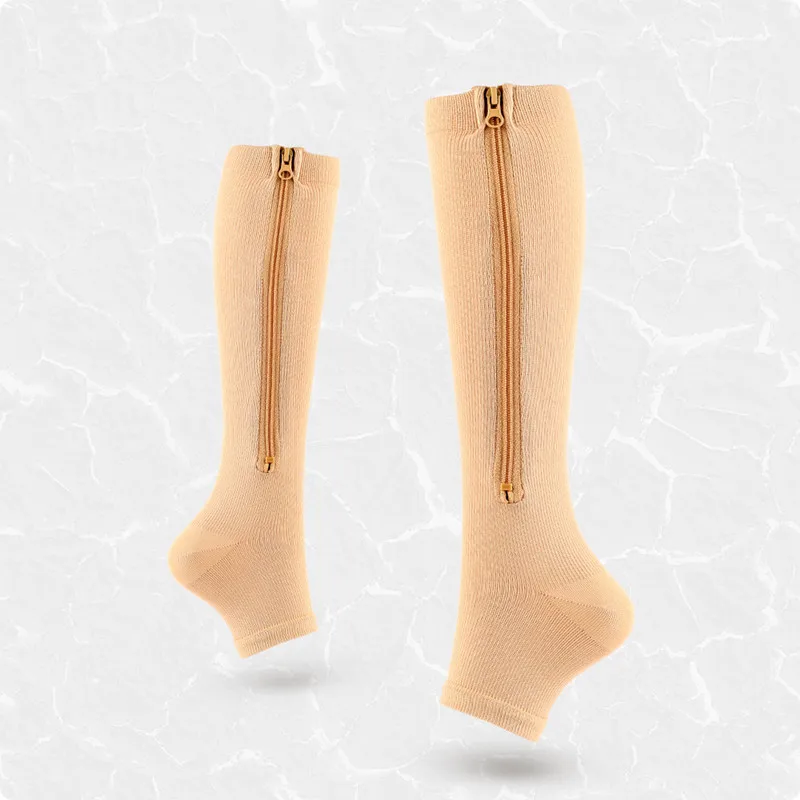 1 Paar Kompressionssocken mit Reißverschluss, Fettverbrennung, Radsocken, Laufen, schlanke Dornröschenbeine, Krampfadern-Präventionssocken für Herren – Detail 13