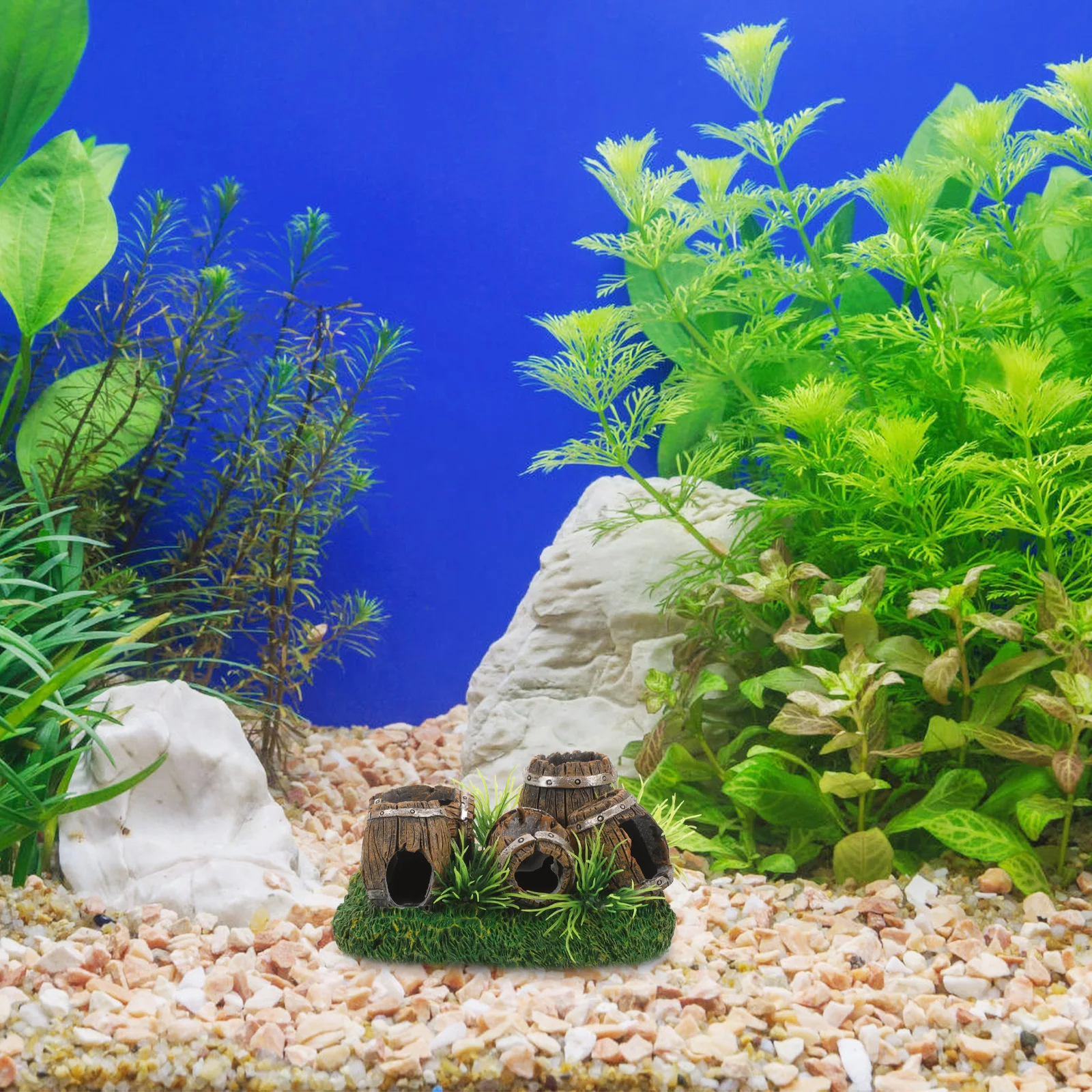 

Barrel Resin Ornaments Unique Aquarium Shelter Fish Hiding House Shrimp Cave Decor Resin Hideout Rustic Charm