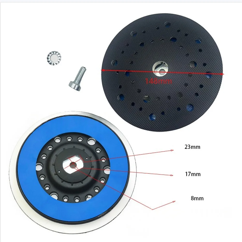 6Inch Hooks & Loops Sanding Pad With 45 Holes For Pneumatic Sander For Woodworking Abrasives Backing Plate Power Tools Parts