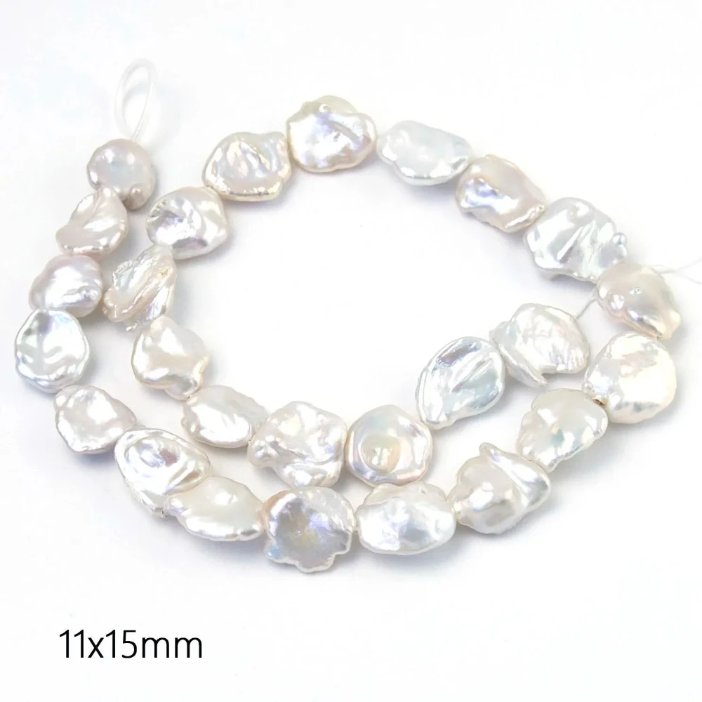الباروك غير النظامية شكل لؤلؤ المياه العذبة الطبيعية فضفاض خزر عازل ستراند 11x15 مللي متر لصنع المجوهرات عقد دي اي واي سوار #6