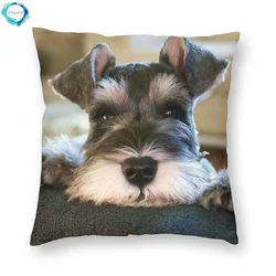 Cool Miniature Schnauzer Dog Cute Puppy Pillow Cover Home Decor 3D Double-sided Printed Animal Cushion Cover for Living Room