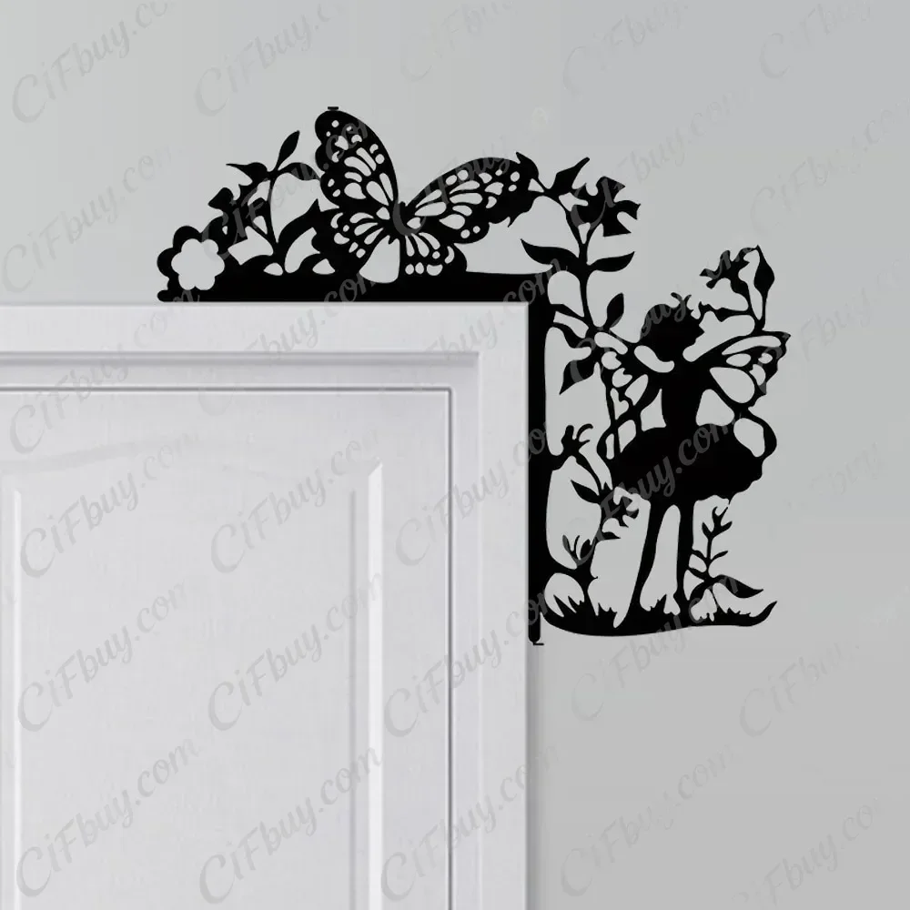 CIFBUY Elf Metal Wall Art Door Corner Frame Iron Hanging Decoration For Home Entryway Living Room Bedroom Christmas Holiday