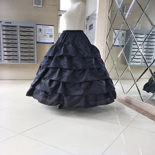 Enagua de crinolina para mujer, falda de 4 aros, 5 capas de volantes, vestido de baile, media falda interior para vestido de novia de boda