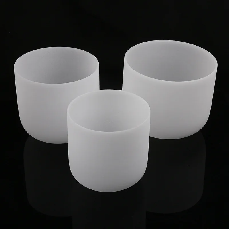 High Quality White Frosted Wholesale Crystal Singing Bowls Crystal Healing Quartz Bowls