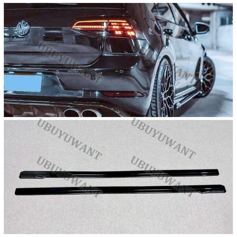 For VW Golf 7 7.5 MK7 7.5 R/GTi R-Line（Not for standard）2014-2017 GOLF 4PCS T C R Style ABS Racing Car Bodykit Side Skirts