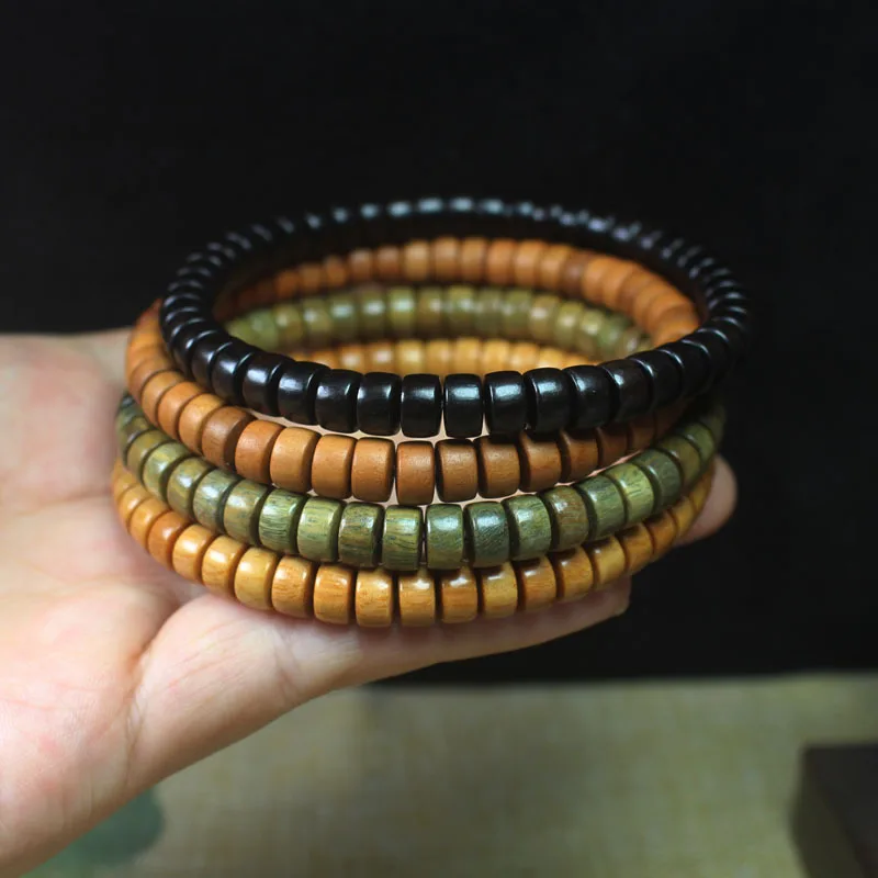 Guajacwood Ebony Thickened Piece Beads Bracelet Bracelet Tablet Beads Men and Women Jewelry Jewelry Buddha Beads Rosary