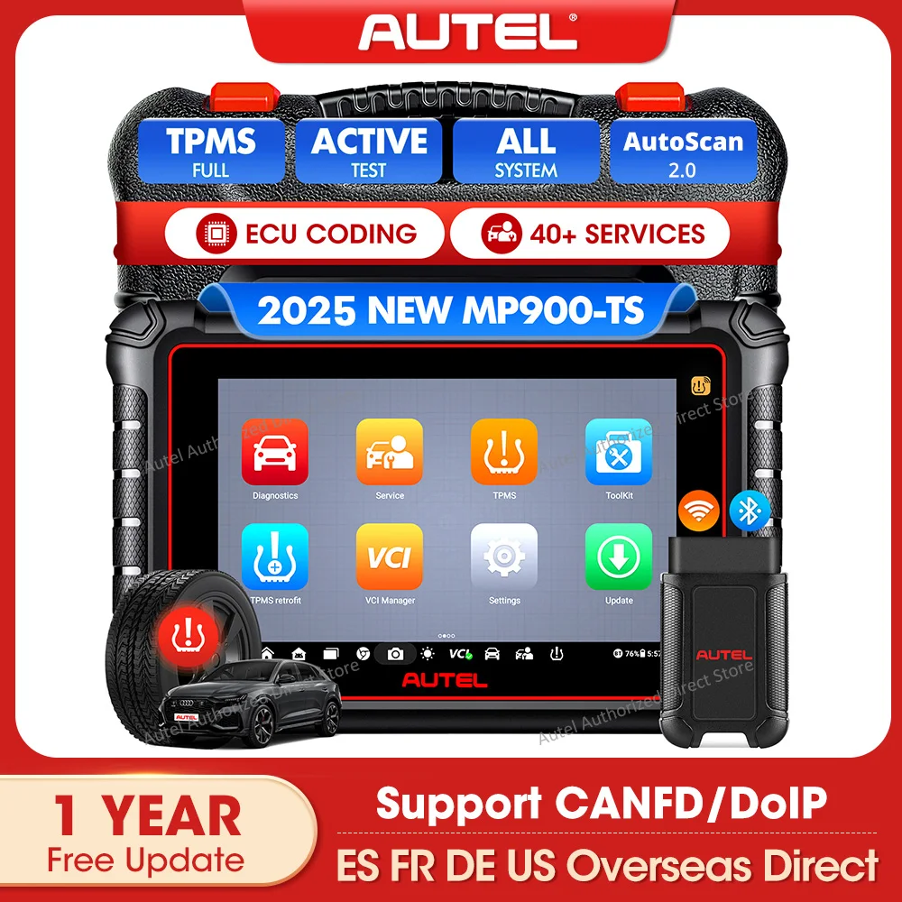 2025 Autel MaxiPRO MP900TS Scanner TPMS Diagnostic Tool ECU Coding, Active Test, 40+ Services, CAN FD&DOIP Upgraded of MK808S-TS