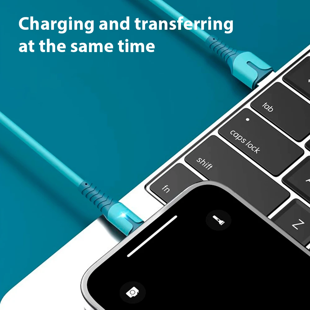 Liquid Soft Rubber Lighting Data Line for Android Apple Type-C Xiaomi Huawei USB Fast Charging Cable Data Line Resistant image 5