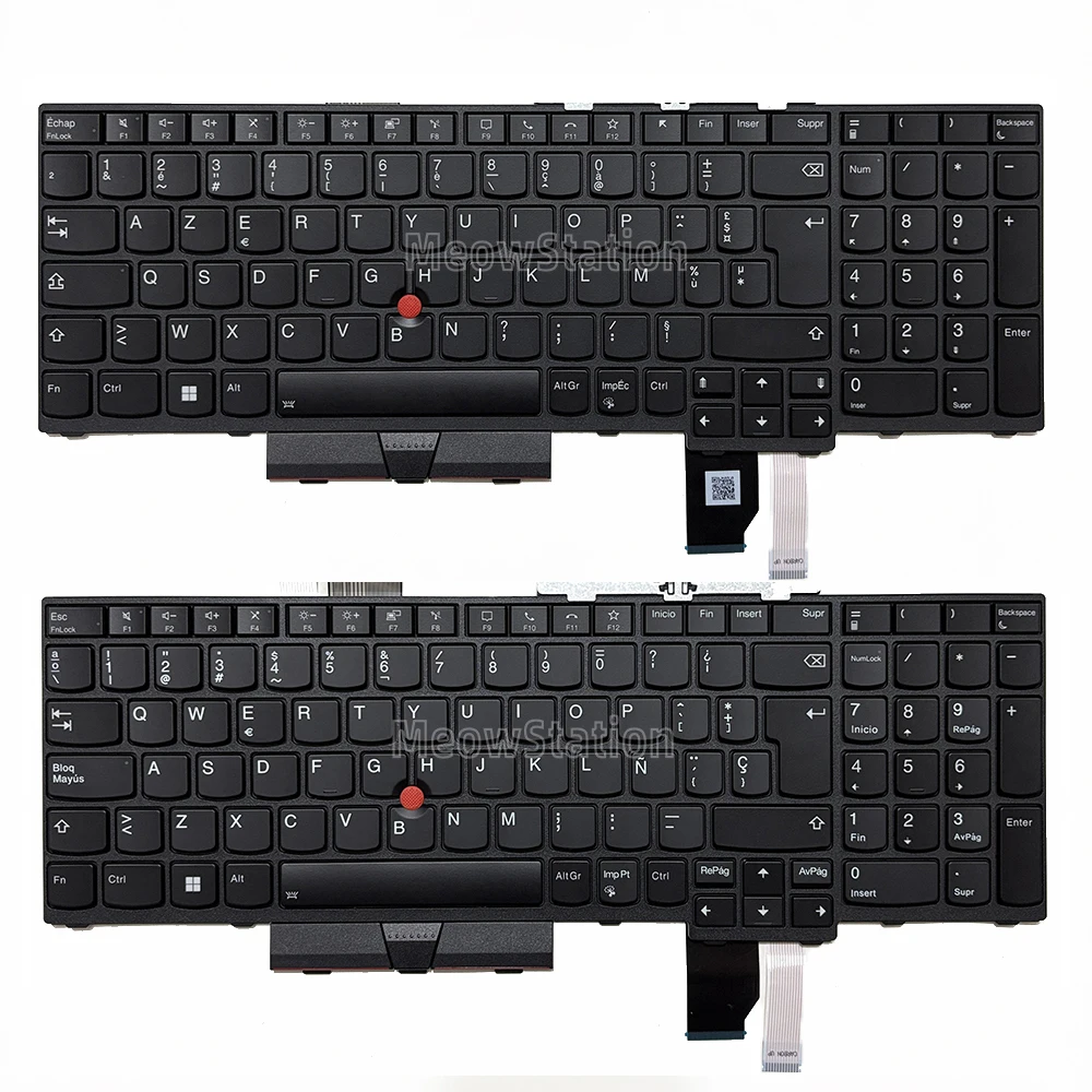 Teclado retroiluminado francés/español con TrackPoint para Lenovo Thinkpad P15 Gen 1 20SU 20ST,T15g Gen 1 20UR 20US,P17 Gen 1 20SN 20SQ