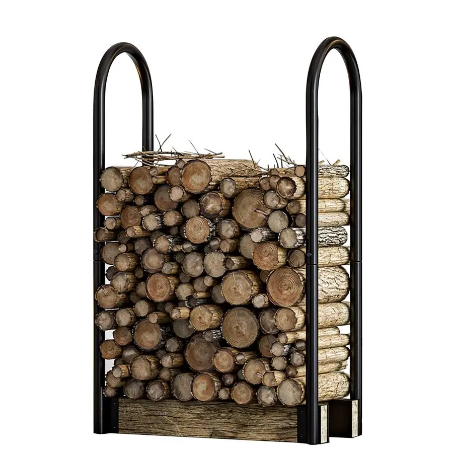 

Fire Beauty Firewood Log Rack Adjustable Bracket Kit, Fireplace Wood Storage Holder,Black Powder,Coated Steel, Outdoor and Indo