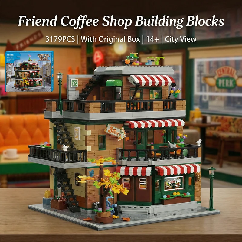 

Friend Apartment Coffee Shop House Building Blocks Central Bean City Store Architecture Brick Model Kit Adults Kid Gift 3179PCS