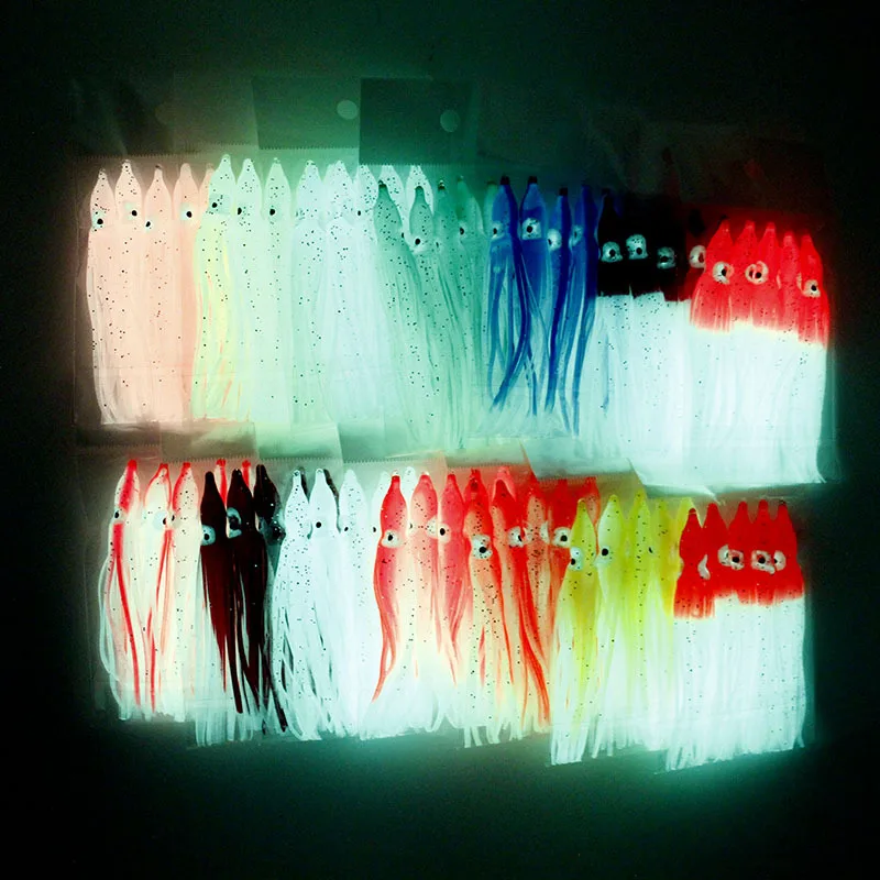 5 قطعة لينة مضيئة الأخطبوط الحبار التنانير إغراء 5-12 سنتيمتر سيليكون التونة متجنب الحبار القفز الصيد البحري توهج المطاط الطعم الاصطناعي #3