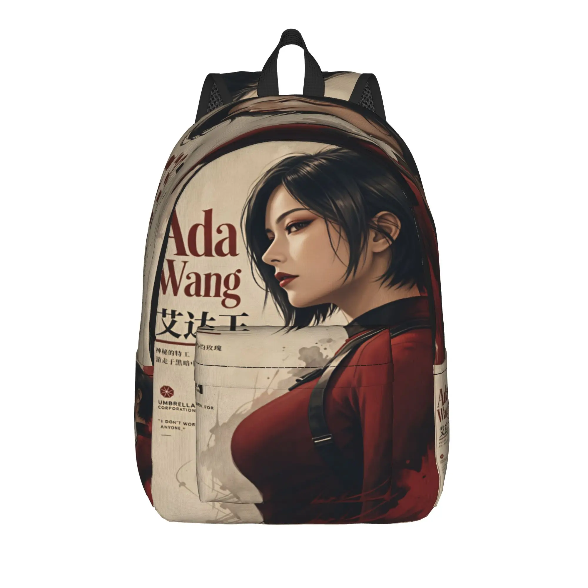 Ada Wong Resident Evil Backpack  Cycling Backpacks Girl Custom Breathable High School Bags Style Rucksack