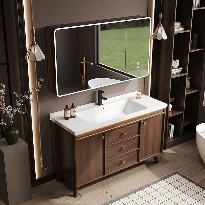 for Medieval Style Bathroom Cabinet Ceramic Integrated Basin Toilet Washbasin Cabinet Group Washbasin Countertop Integrated
