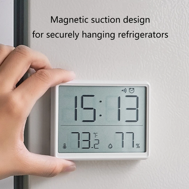 Digital Wall Clock Large Display, Date & Temperature Humidity Sensing Perfect for Home and Office Use Battery Operated