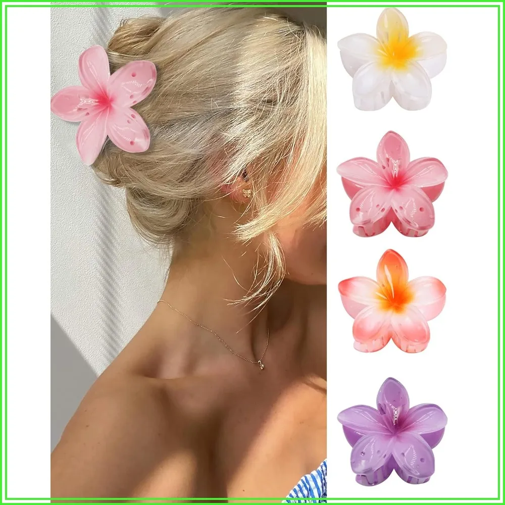 

4PCS Strong Hold Flower Hair Claw Clips for Thick Hair, Nonslip Large Banana Clip, Cute Hair Accessories for Women Girls Holiday Gifts