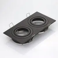 White Silver Square GU10 Adjustable Aluminum Frame For Led Fixture Downlight MR16 Fitting Recessed Ceiling Spot Light Frame