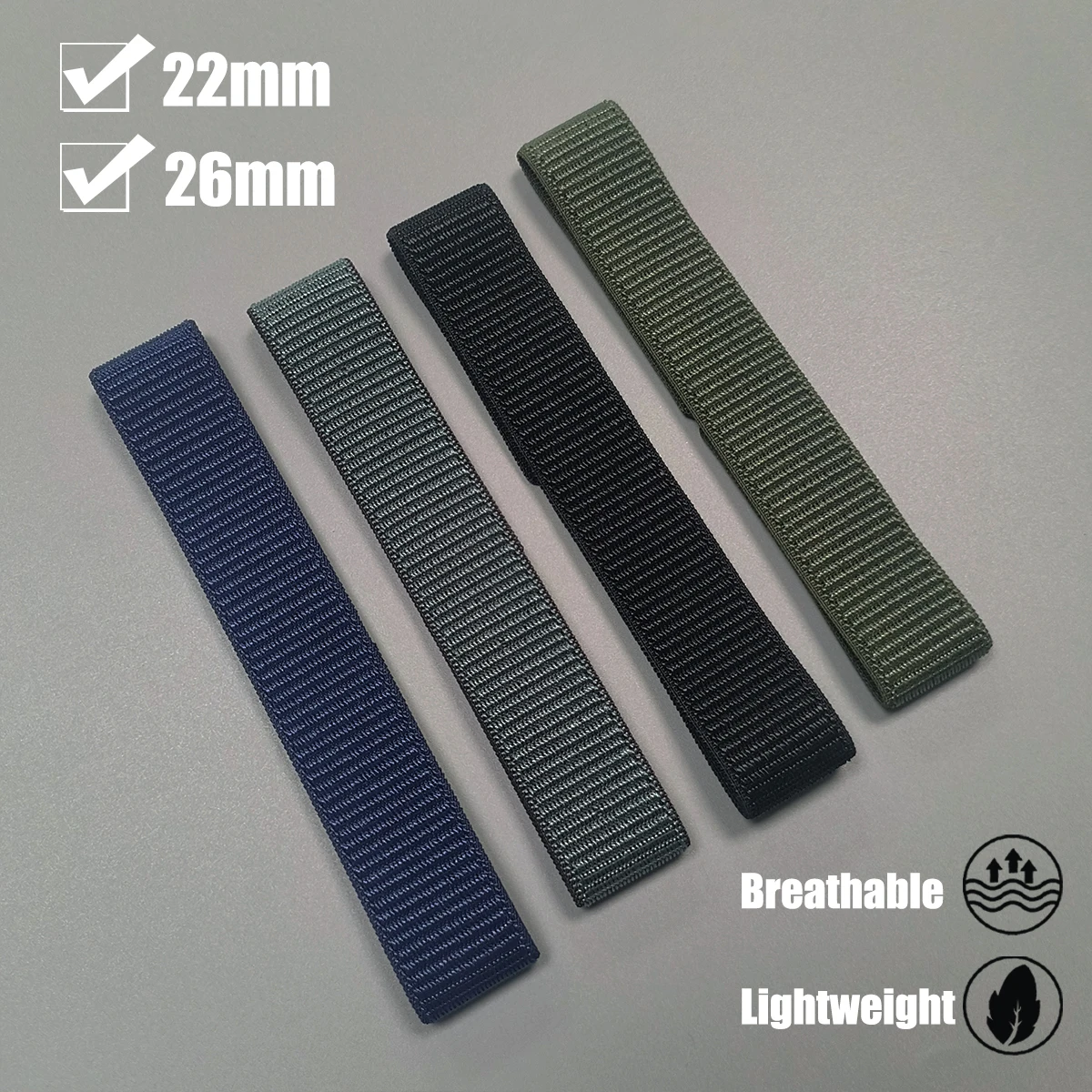 Correa de nailon con gancho de 26 a 22mm para Garmin Fenix 8pro MICROLED/AMOLED 7X 7 6X, pulsera Forerunner 970 965 Descent Mk3i
