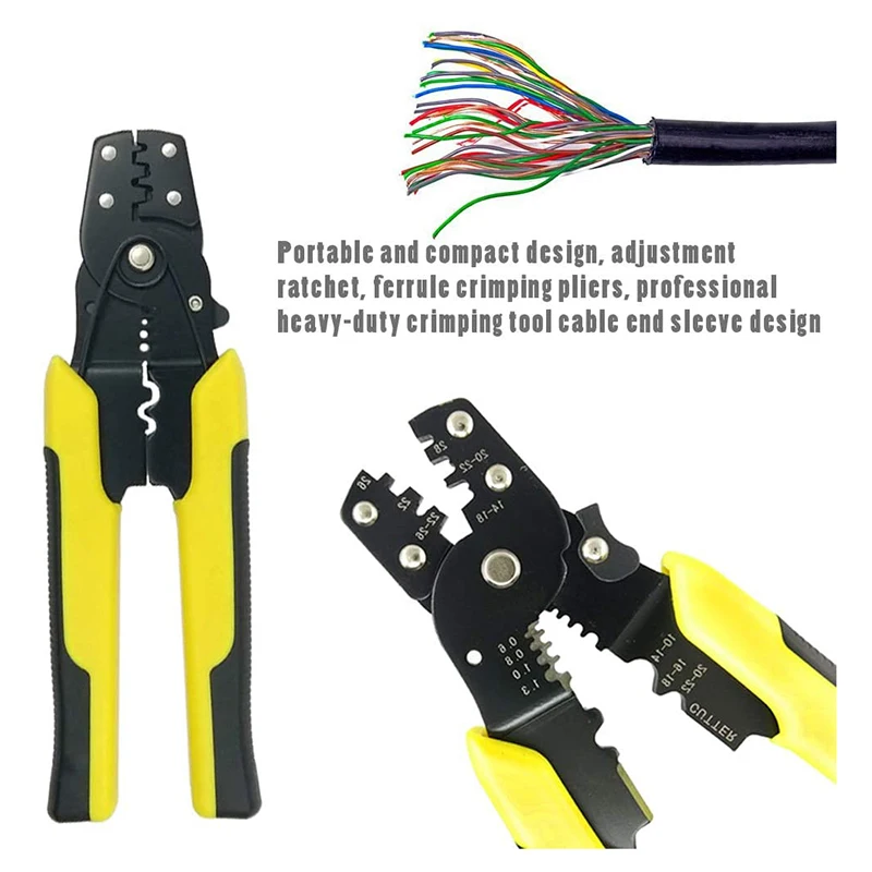 

1 Pcs Crimp Tool Crimper Plier Wire Crimpers Adjustable Crimping Range For Cutting And Pressing Cables-[A04I]