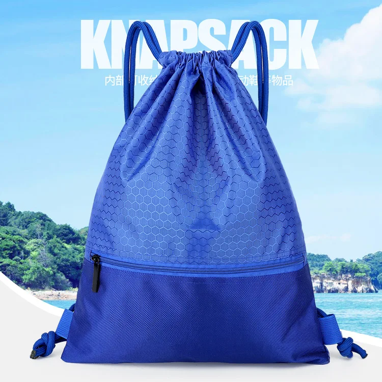 Multi Color Honeycomb Texture Drawstring Sports Bag Custom Logo Waterproof Drawstring Backpack For Gym Running Travel Training