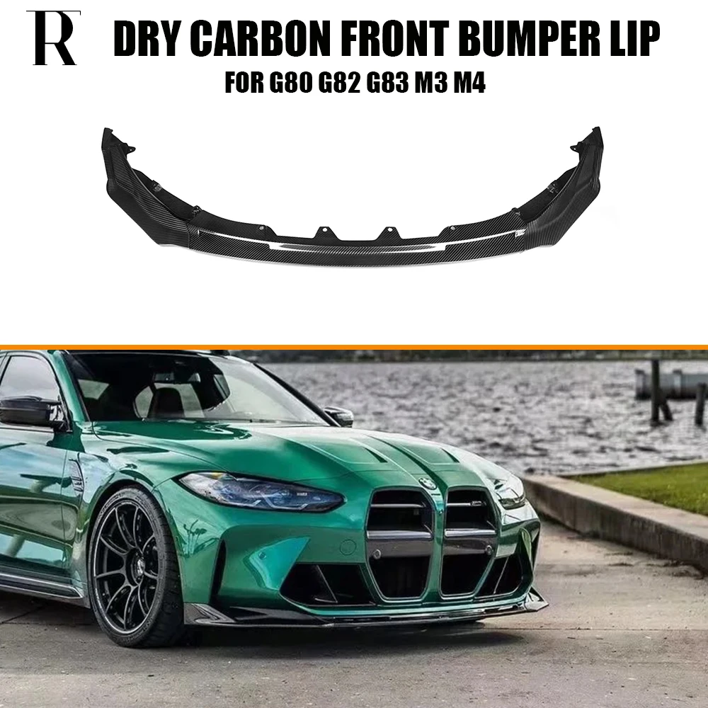 

V Style Real Dry Carbon Fiber Front Bumper Chin Lip Spoiler for BMW G80 G82 G83 M3 M4 2021UP