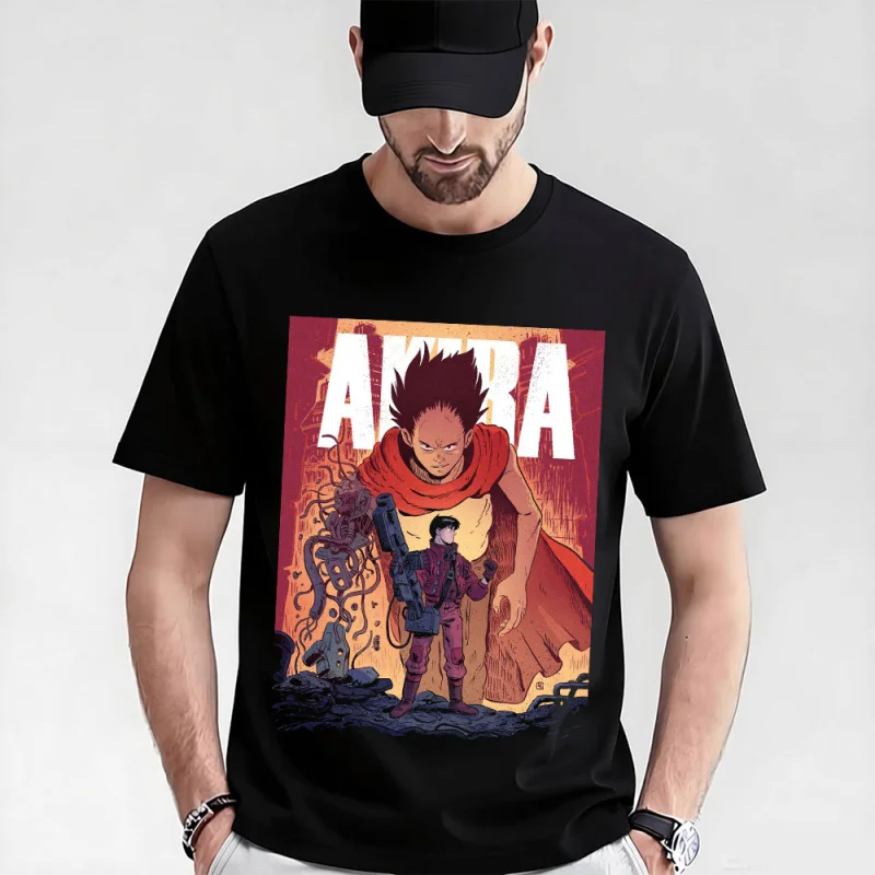

0325 Otomo Akira Anime T Shirt Cyberpunk Manga City explosion Graphic clothes cyber mecha Neo-Tokyo Streetwear All size tops