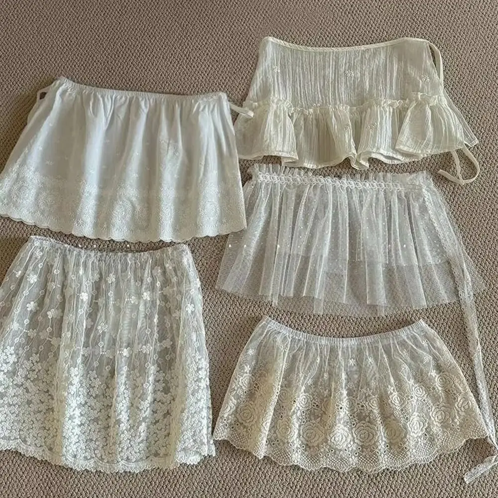 

Fashion Y2K Mini Layered Skirt Pleated Harajuku Lace Up Ruffles Skirts High Waist Streetwear Clothes Women