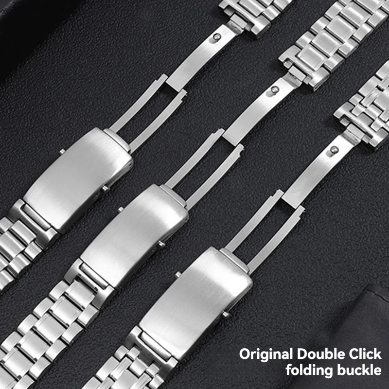 Correa de reloj de extremo curvado para Omega Seamaster 300 600 Super Ocean Heart, hebilla plegable, correa de acero, cadena de reloj de Metal de 18mm, 20mm y 22mm