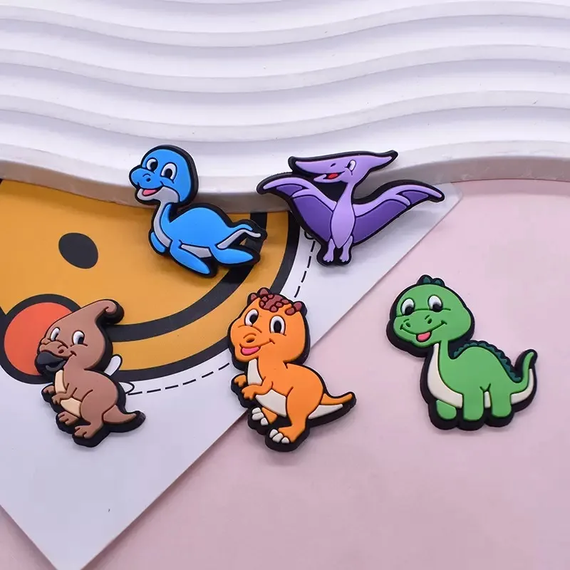 10Pcs Cartoon Dinosaur Triceratops Diplodocus ‌PVC Sandals Shoe Decorations Clog Buckle Charms Accessories Kids Birthday Present