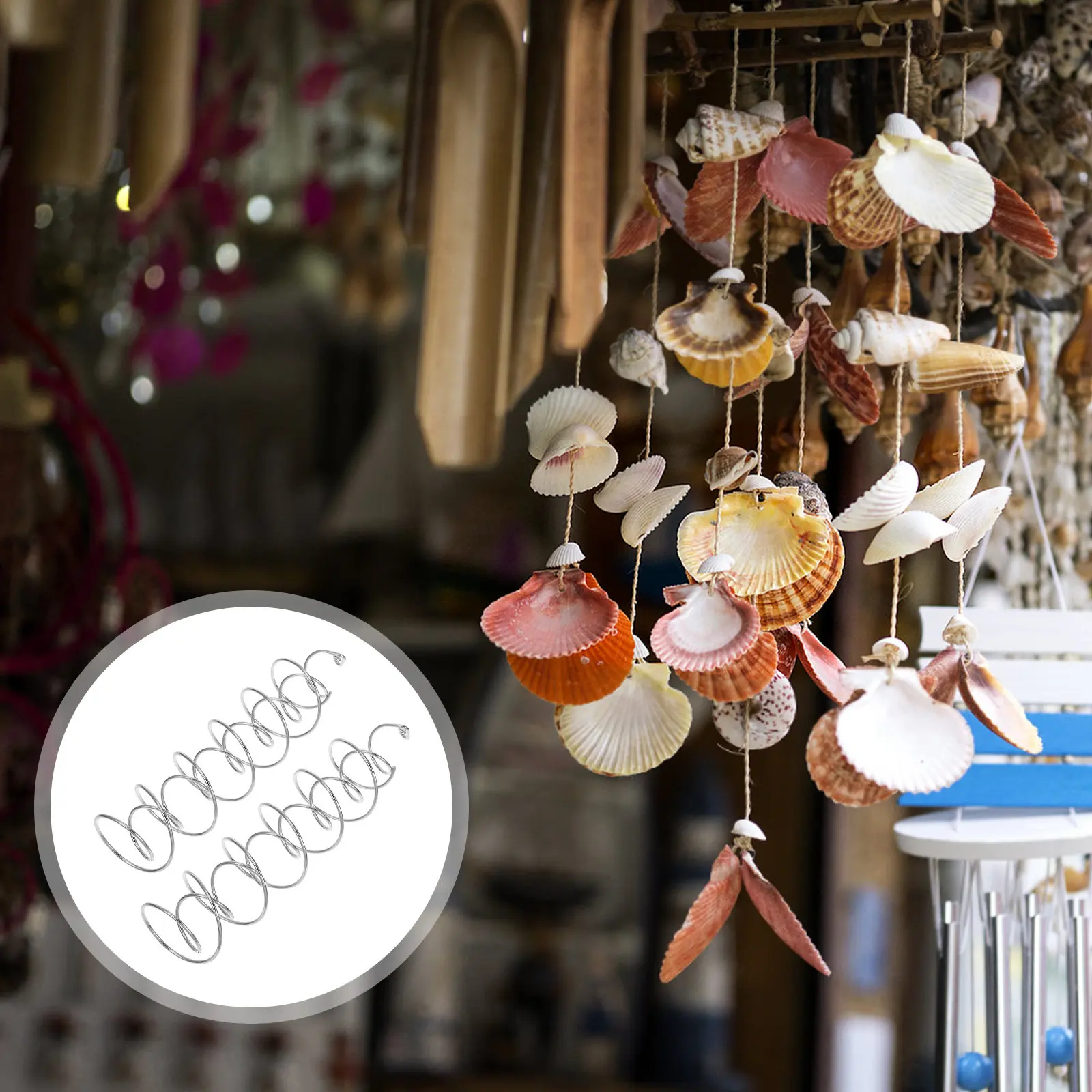 2Pcs Spiral Pendant Wind Chime Parts DIY Hanging Decor Swirls Decorations for Outdoor Yard Indoor Dreamcatcher Craft Metal Wind
