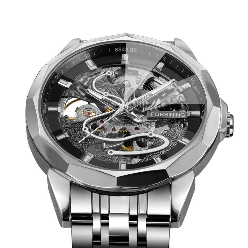 Forsining 468A Men's Automatic Mechanical Watch Brand Elegant Luminous Stainless Steel Strap Premium Men's Business Watch