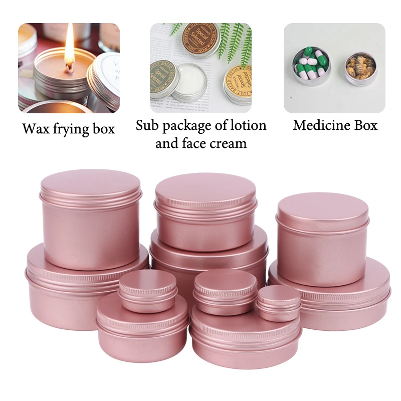 【60-180ML Cream Jar Tin Cosmetic Lip Balm Containers Nail Decor Crafts Pot Refillable Bottle Screw Thread Empty Candles Box】