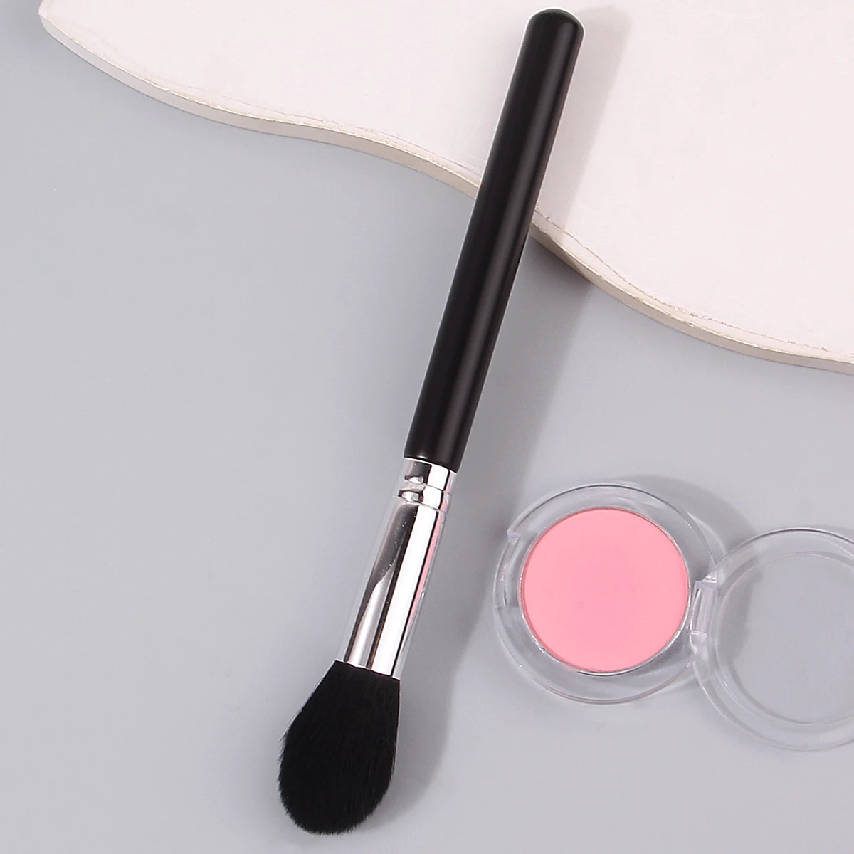Pennello per trucco viso di alta qualità, Pennello per fiamme lucido, Pennello Londonbrush, Pennello per fard morbido, Strumenti di bellezza per principianti di trucco portatili