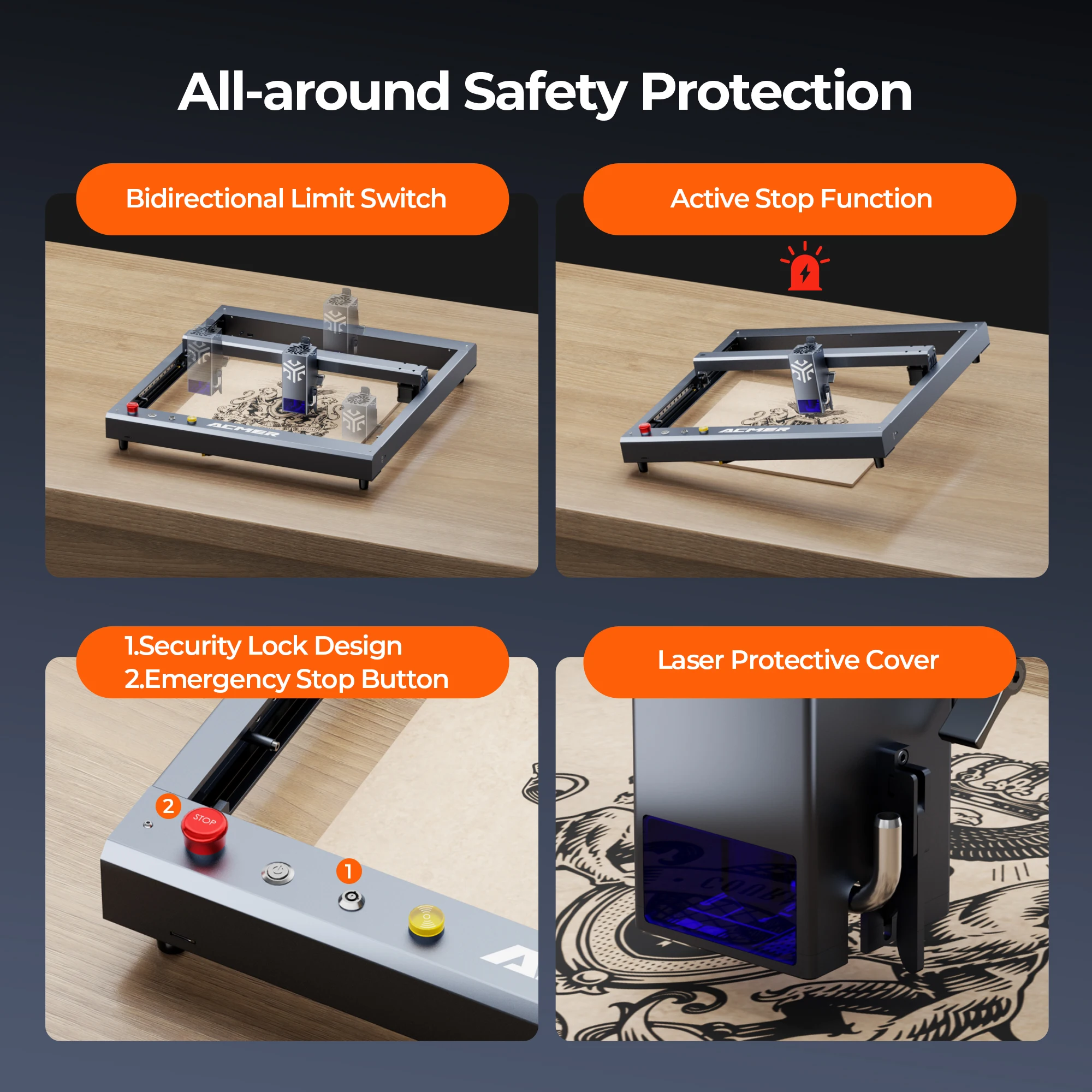 

Гравировально-резательный станок P2 33W с диодным лазером, высокоскоростной, для обработки дерева, с воздушным насосом, область гравировки 420x400 мм