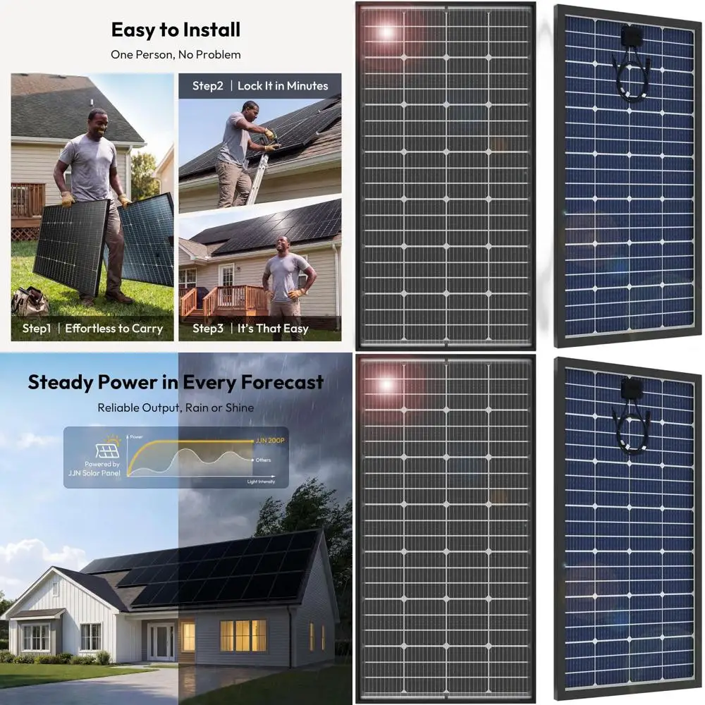 

Монокристаллическая солнечная панель 200 Вт 12 В для автодомов, морских судов и автономных систем