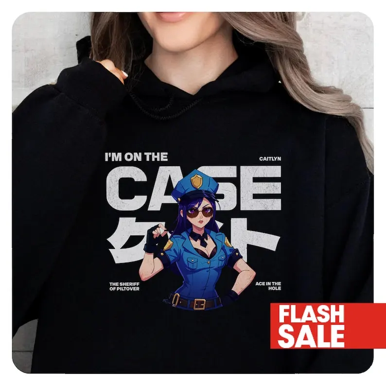 Officer Caitlyn Hooded Sweatshirt, Unisex Hoodie, Arcane Caitlyn,