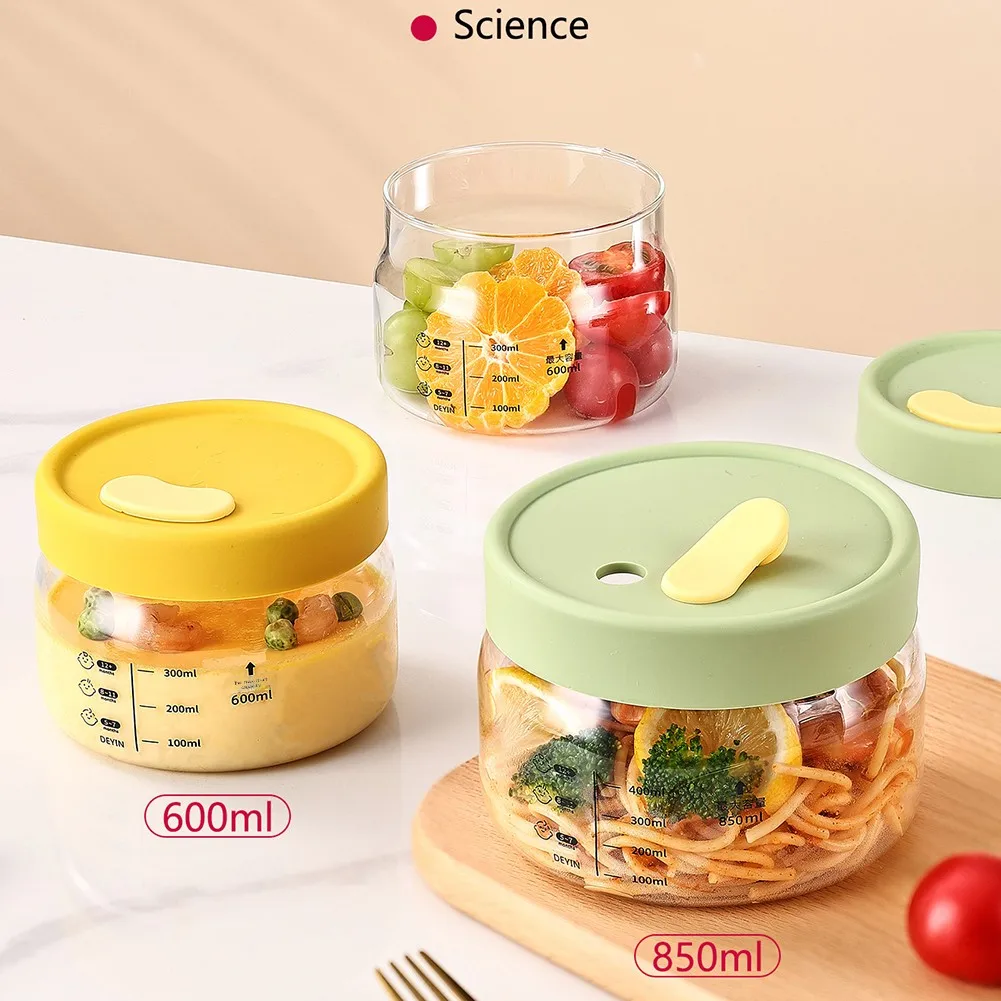 Glass Food Storage Container Airtight Leakproof Food Bowl Bento Lunch Box Microwave Oven Dishwasher Safe Lunch Packing Storage view 2
