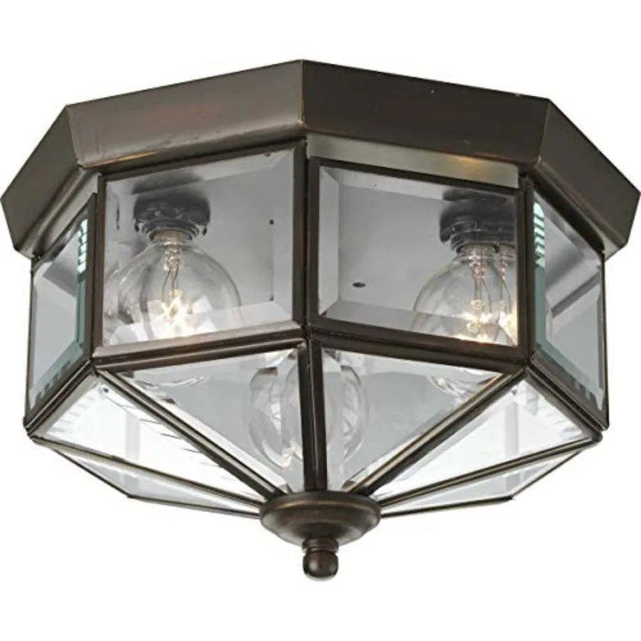 3-Light Beveled Glass 9-3/4